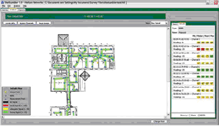 SiteStumbler allows your to mouse over your path to view wireless readings from all access points.
