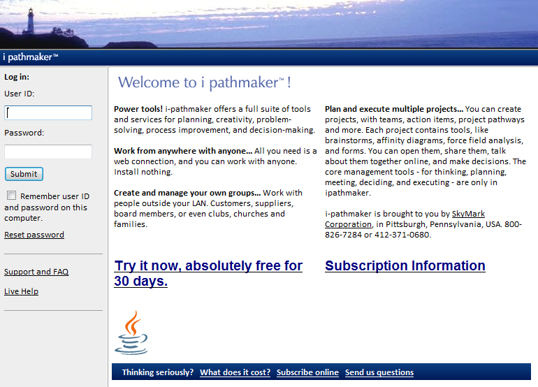 Login page for ipathmaker